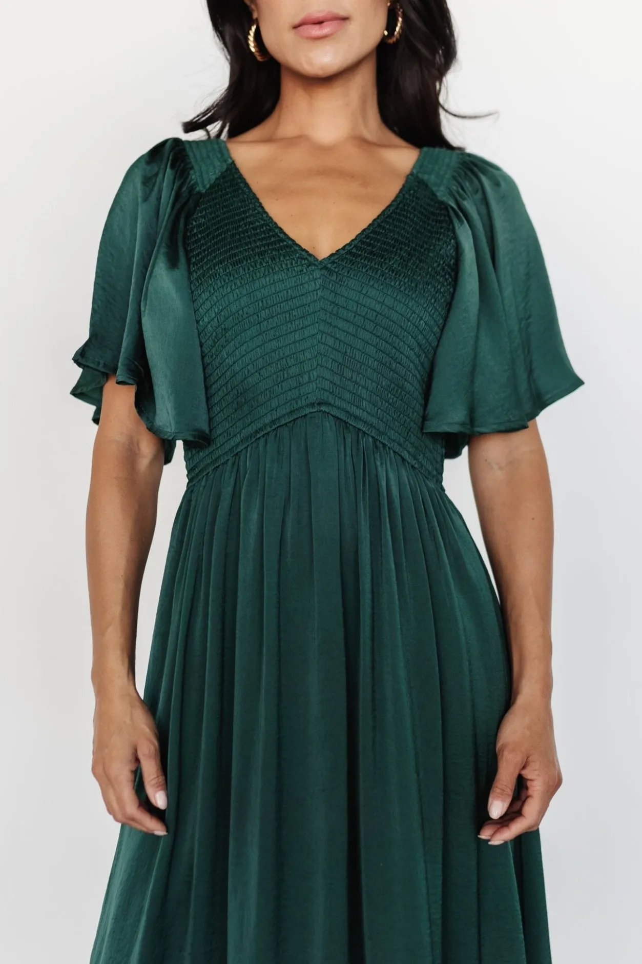 New Baltic Born Lovell Smocked Midi Dress | Emerald