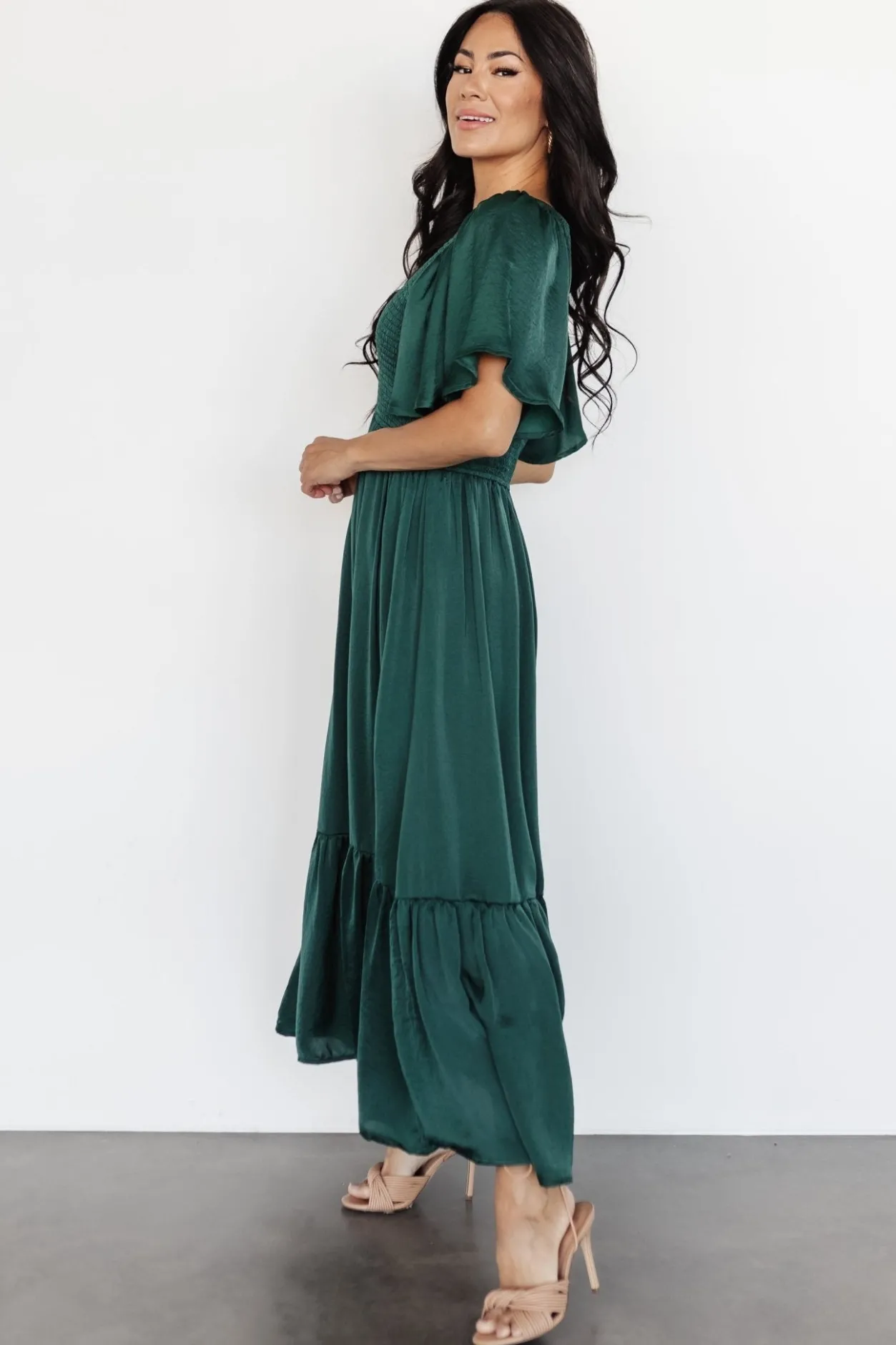 New Baltic Born Lovell Smocked Midi Dress | Emerald