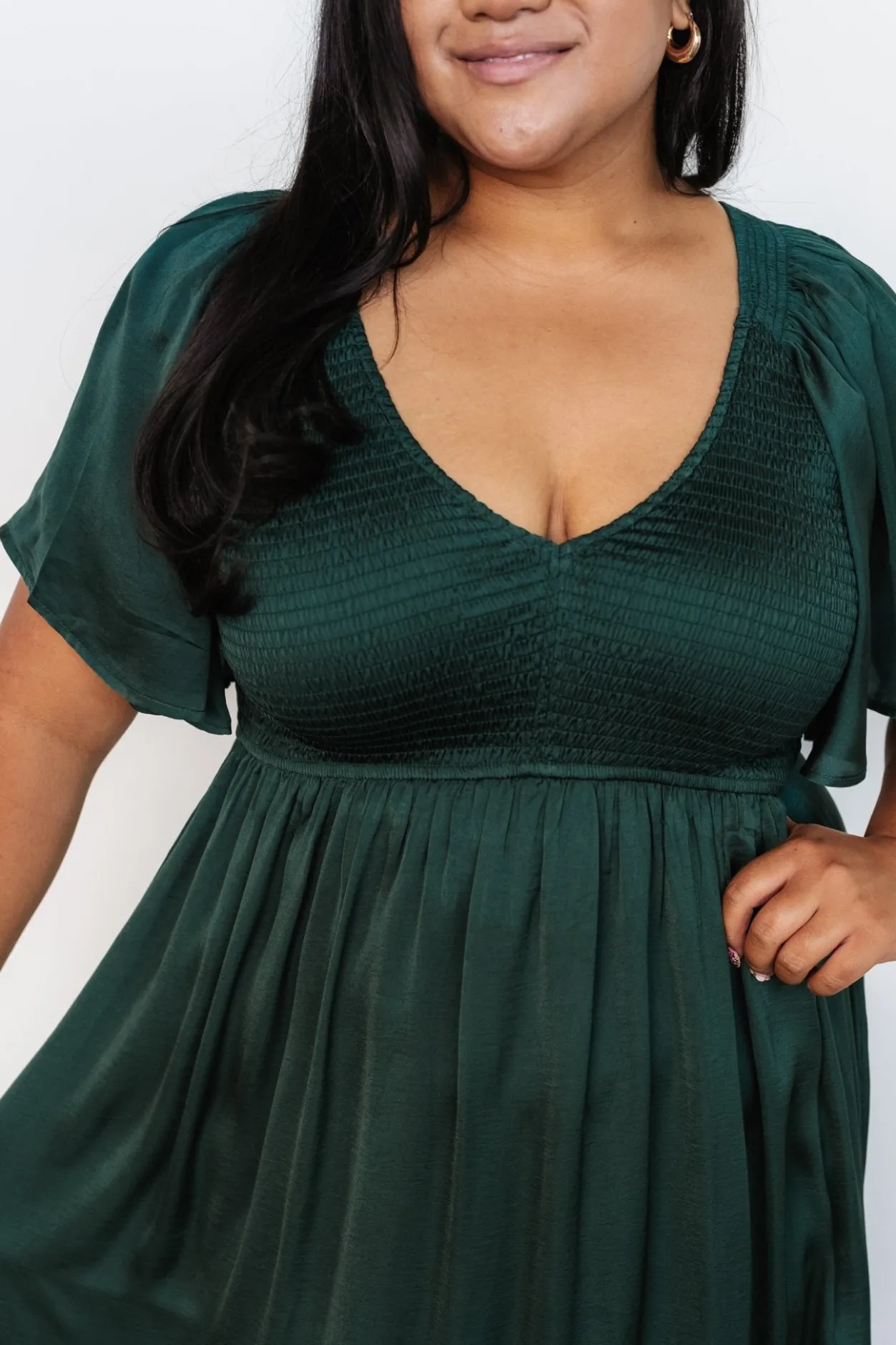 New Baltic Born Lovell Smocked Midi Dress | Emerald