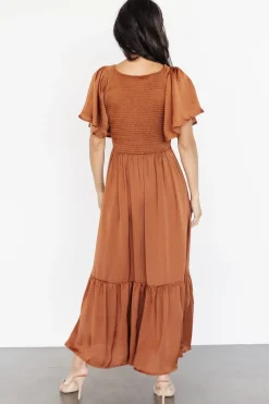 Hot Baltic Born Lovell Smocked Midi Dress | Dark Copper DarkCopper