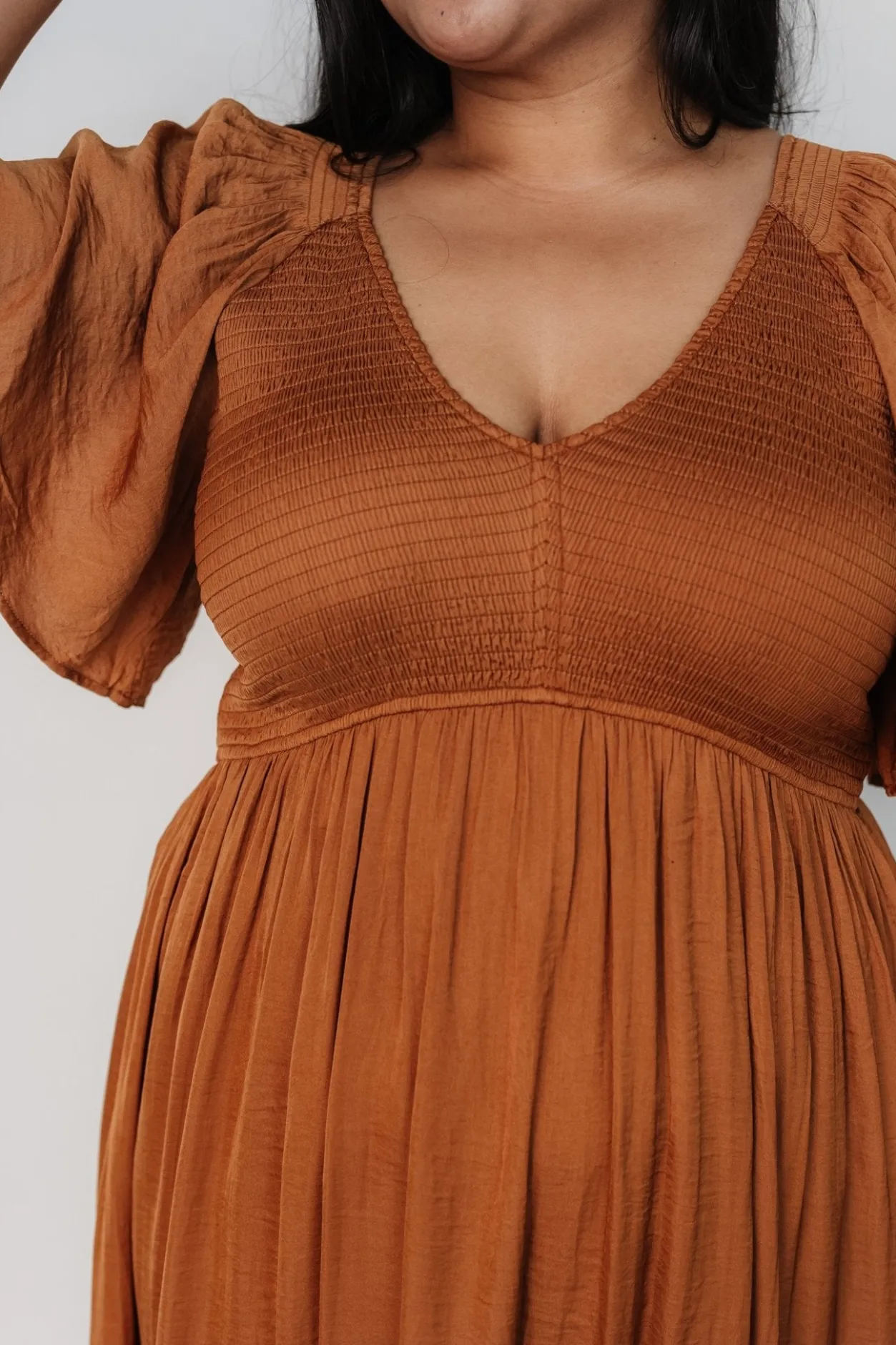 Hot Baltic Born Lovell Smocked Midi Dress | Dark Copper DarkCopper
