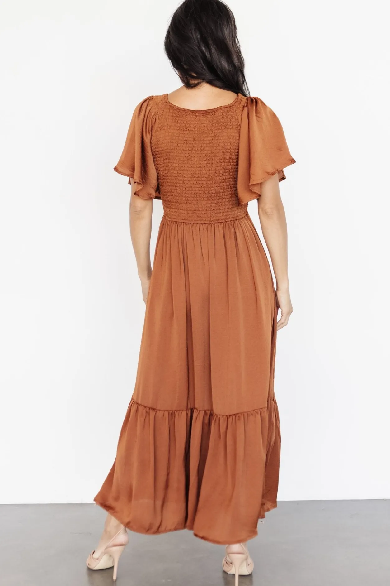 Hot Baltic Born Lovell Smocked Midi Dress | Dark Copper DarkCopper