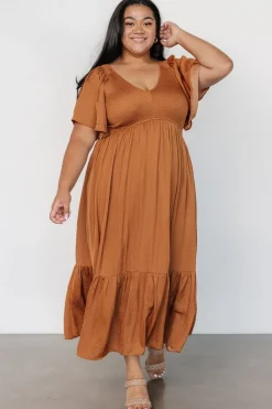 Hot Baltic Born Lovell Smocked Midi Dress | Dark Copper DarkCopper