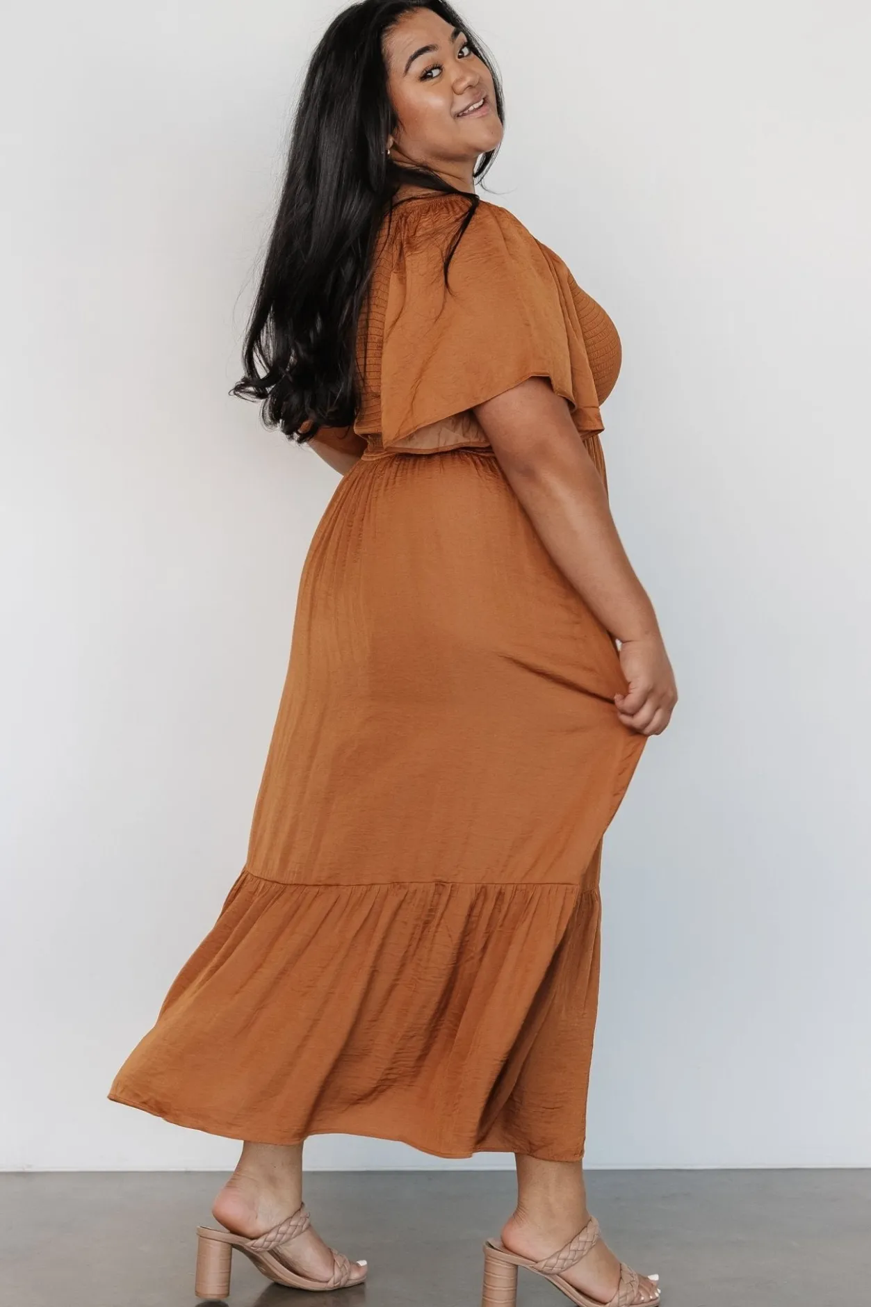 Hot Baltic Born Lovell Smocked Midi Dress | Dark Copper DarkCopper