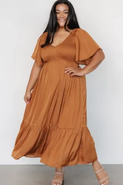 Hot Baltic Born Lovell Smocked Midi Dress | Dark Copper DarkCopper