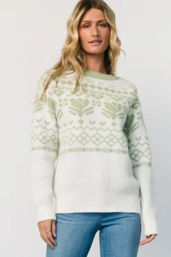 Discount Baltic Born Lucerne Sweater | Ivory + Sage Ivory+Sage