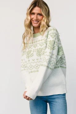 Discount Baltic Born Lucerne Sweater | Ivory + Sage Ivory+Sage