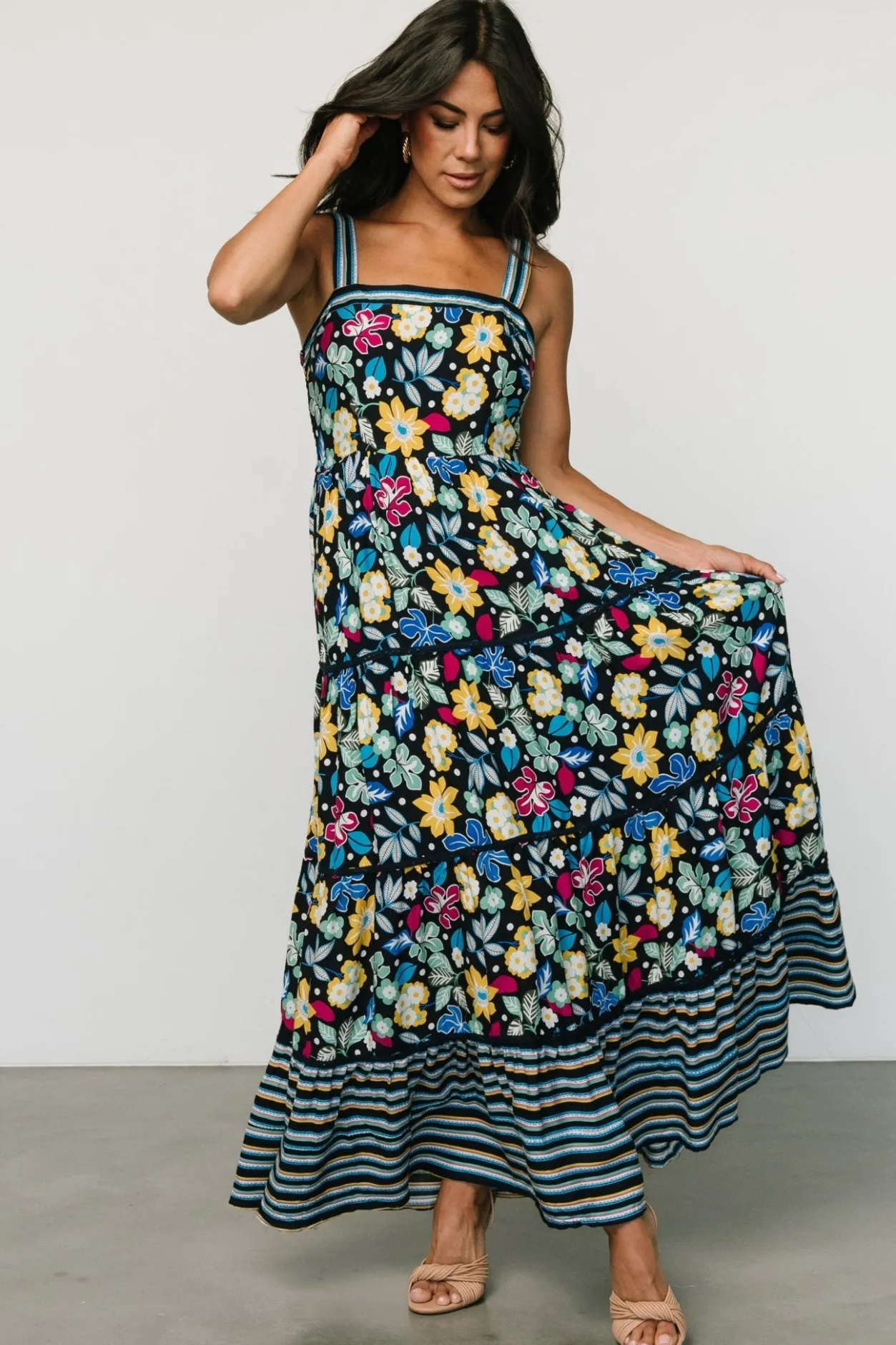 Discount Baltic Born Lucia Tank Maxi Dress | Black Multi Print BlackMultiPrint