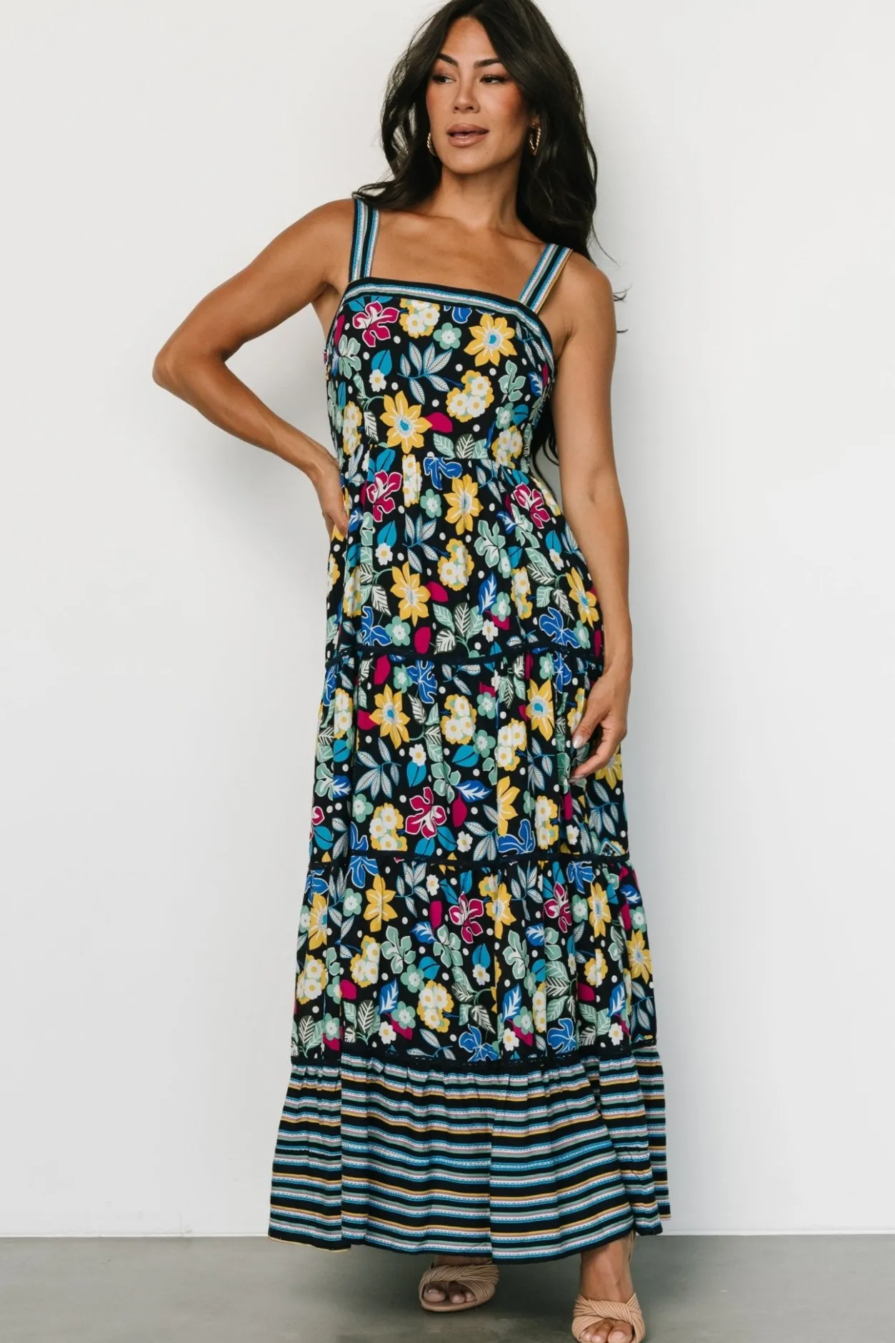 Discount Baltic Born Lucia Tank Maxi Dress | Black Multi Print BlackMultiPrint