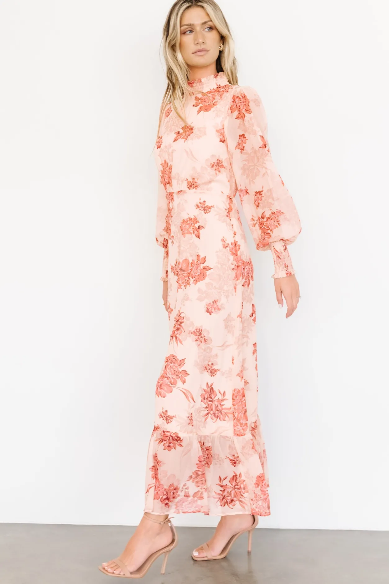 New Baltic Born Luciana Maxi Dress | Beige + Rose Beige+Rose