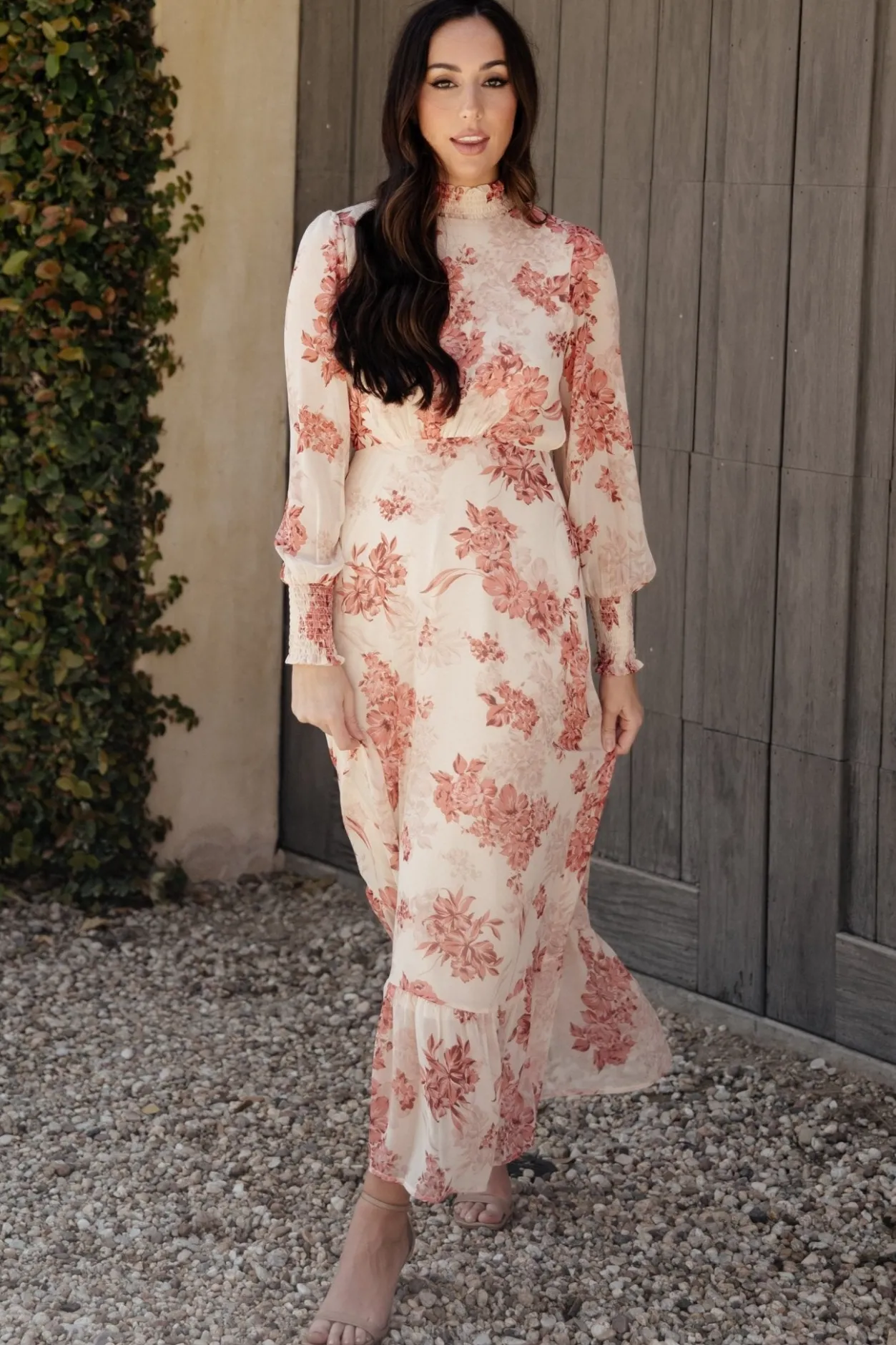New Baltic Born Luciana Maxi Dress | Beige + Rose Beige+Rose