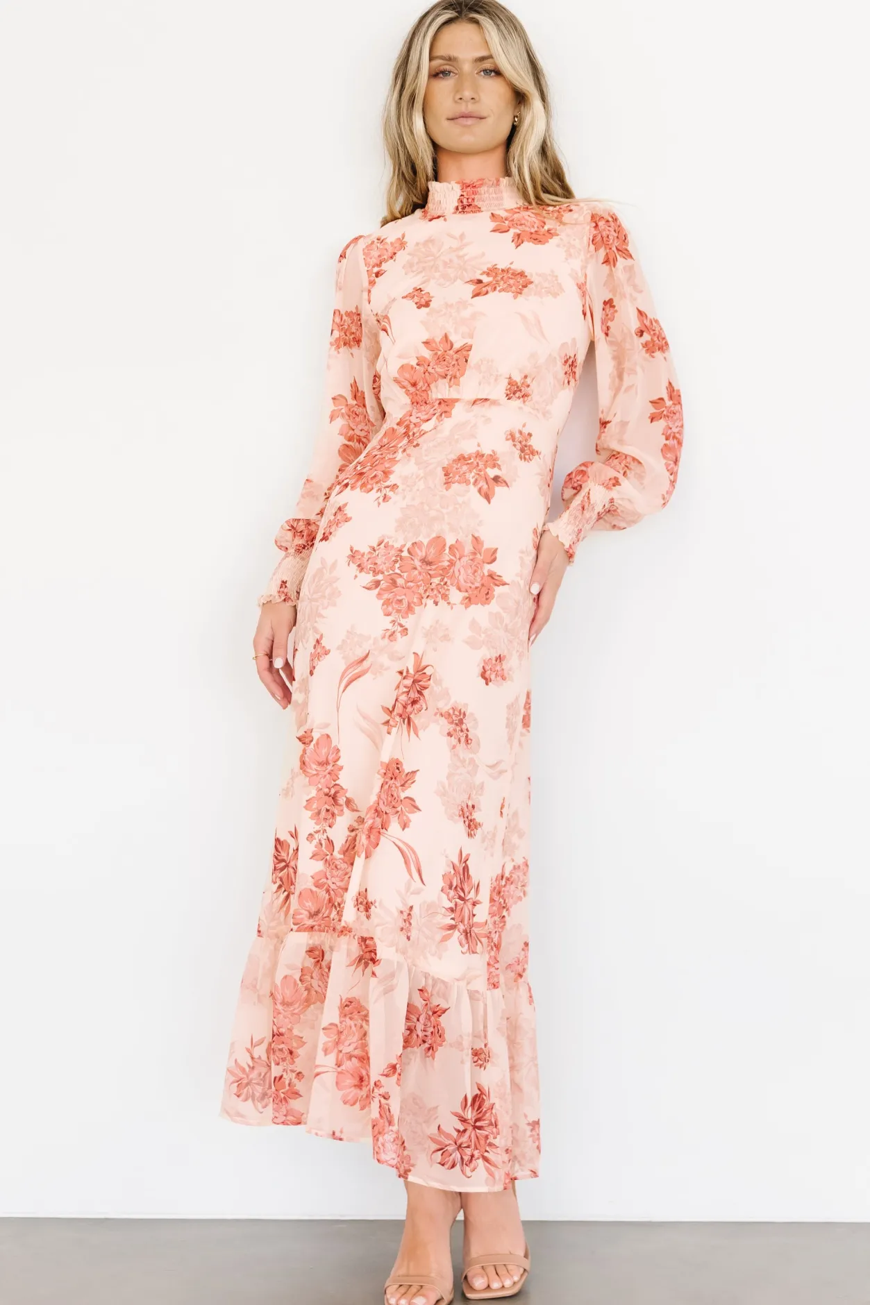 New Baltic Born Luciana Maxi Dress | Beige + Rose Beige+Rose