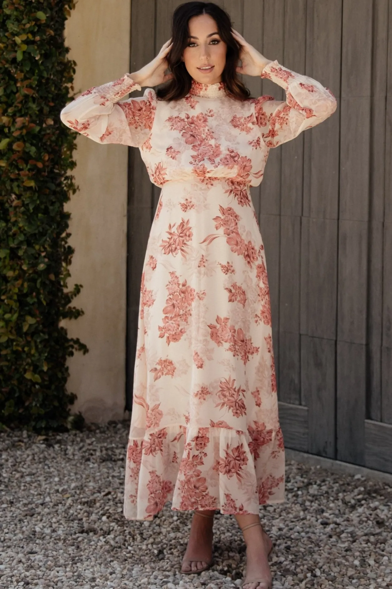 New Baltic Born Luciana Maxi Dress | Beige + Rose Beige+Rose