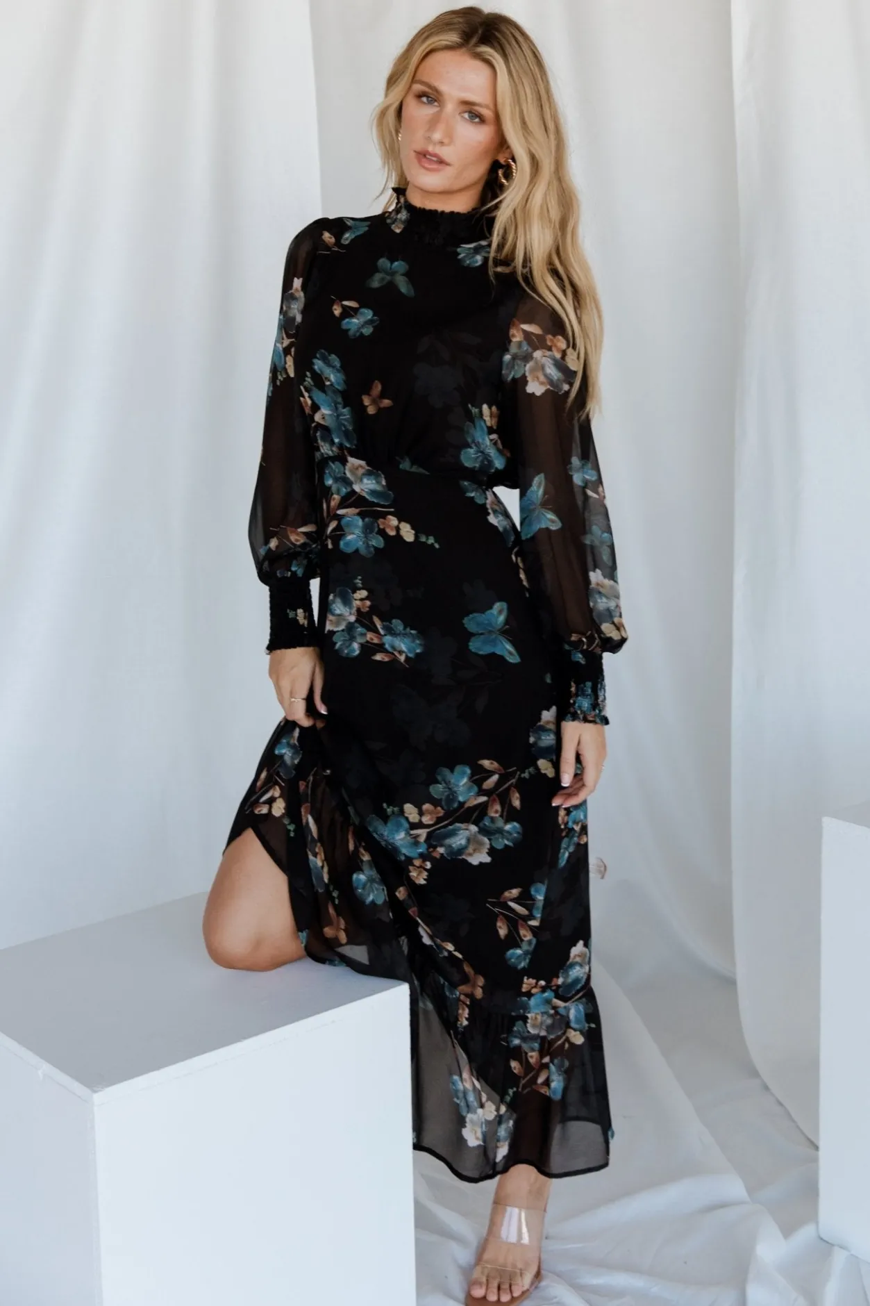 Discount Baltic Born Luciana Maxi Dress | Black + Blue Black+Blue