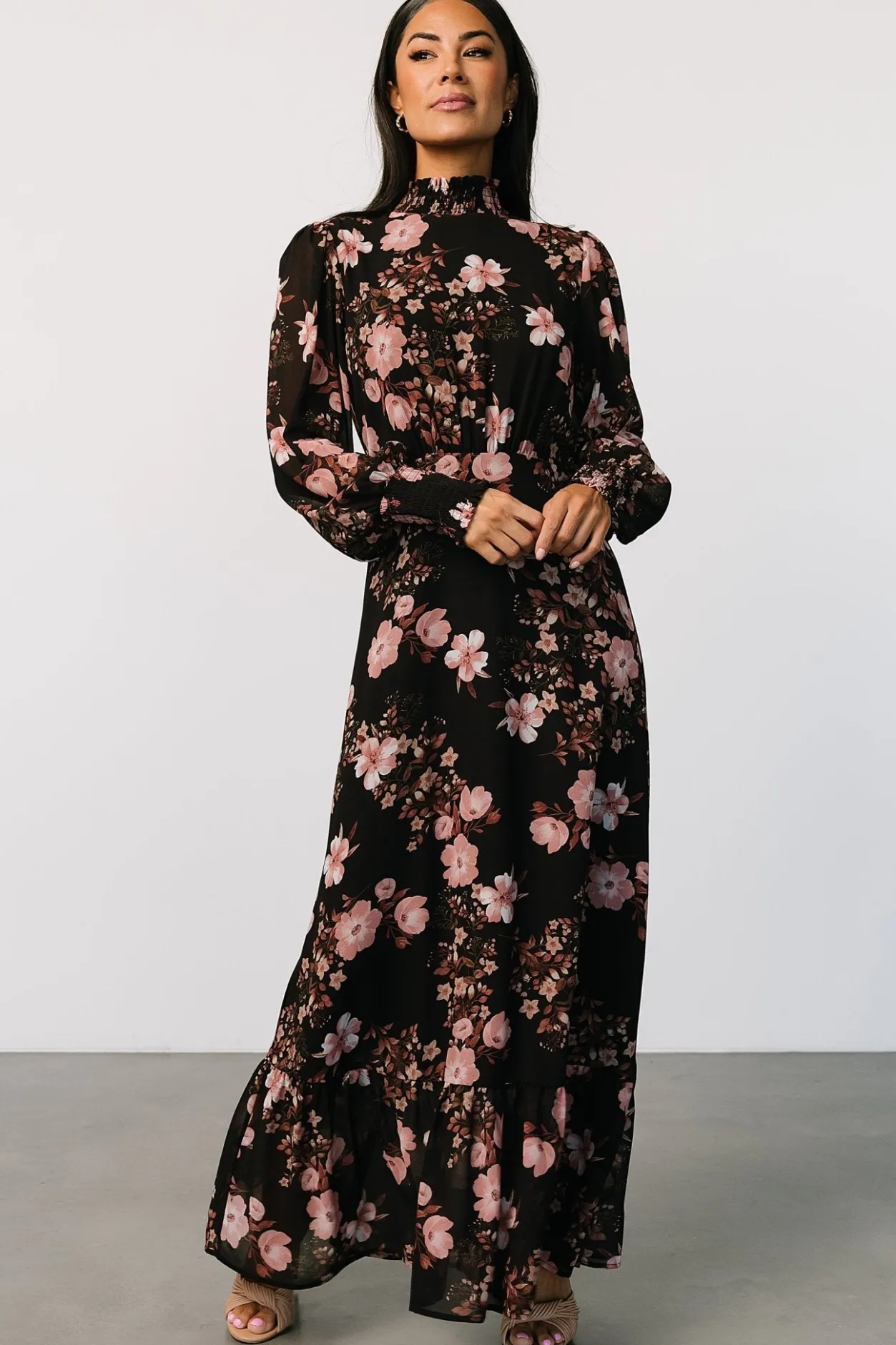 Hot Baltic Born Luciana Maxi Dress | Black + Mauve Black+Mauve