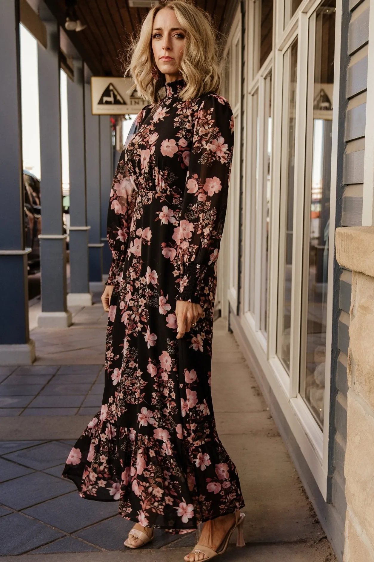 Hot Baltic Born Luciana Maxi Dress | Black + Mauve Black+Mauve