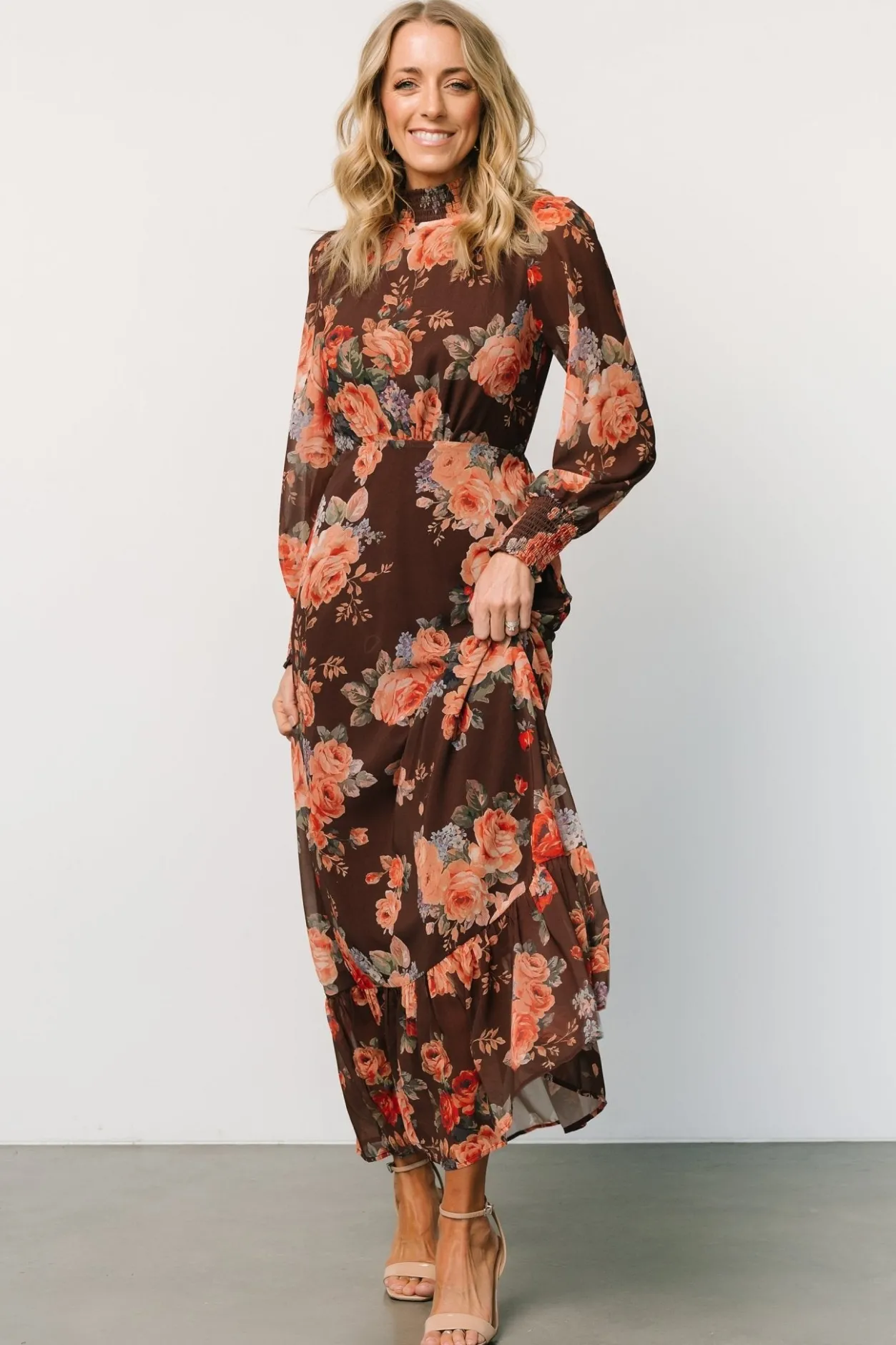 Discount Baltic Born Luciana Maxi Dress | Brown Floral BrownFloral