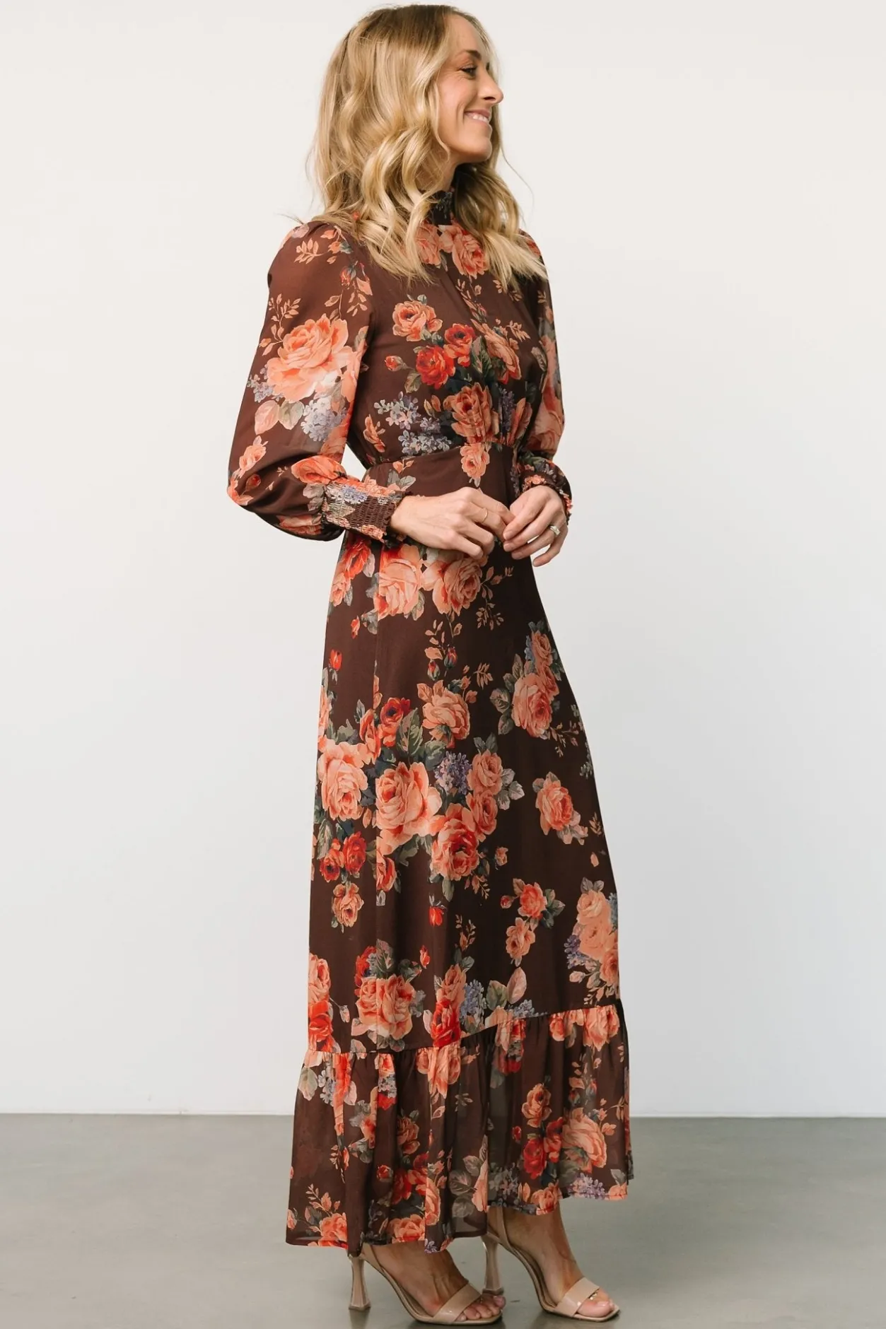 Discount Baltic Born Luciana Maxi Dress | Brown Floral BrownFloral