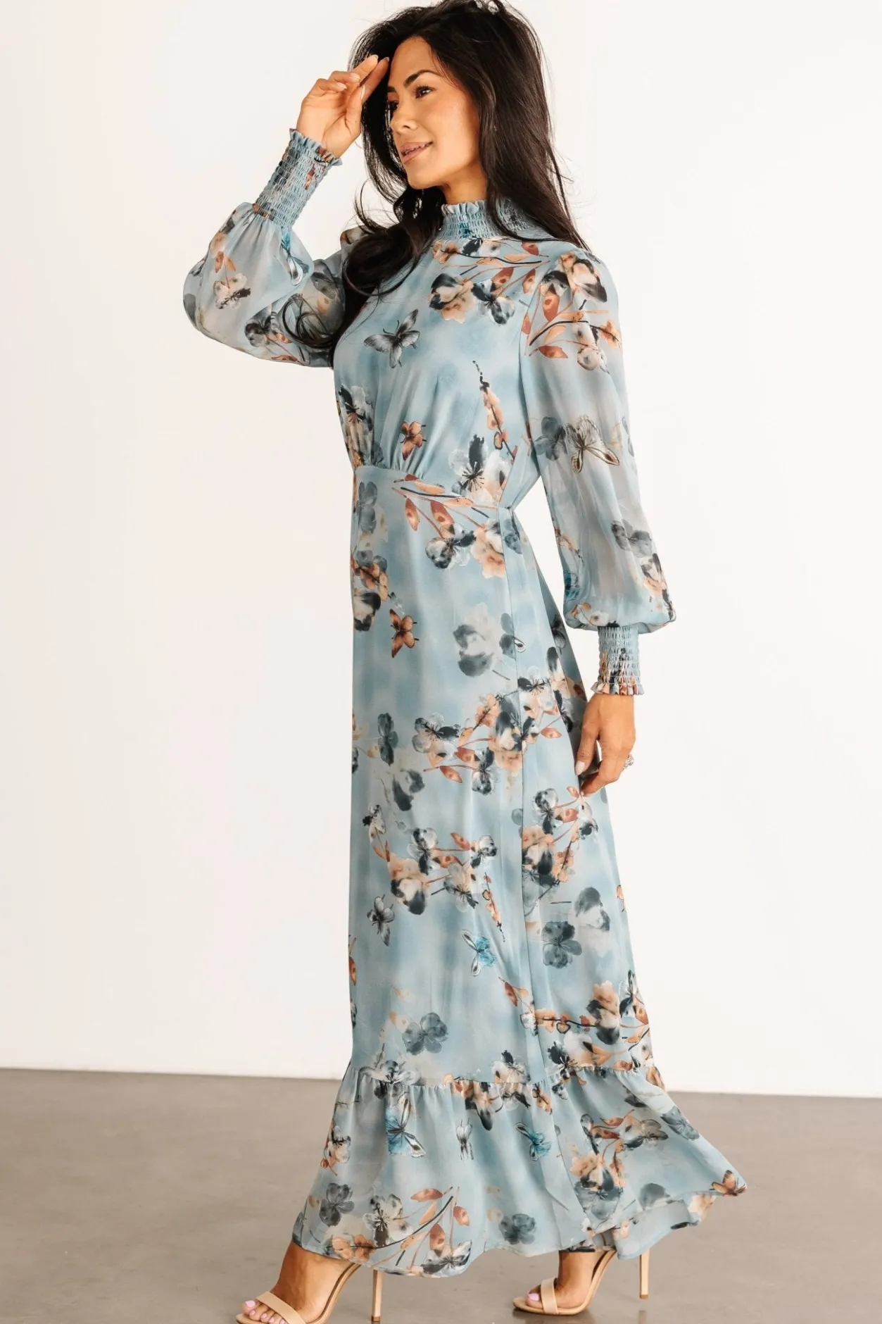 Best Baltic Born Luciana Maxi Dress | Cyan Blue Floral CyanBlueFloral