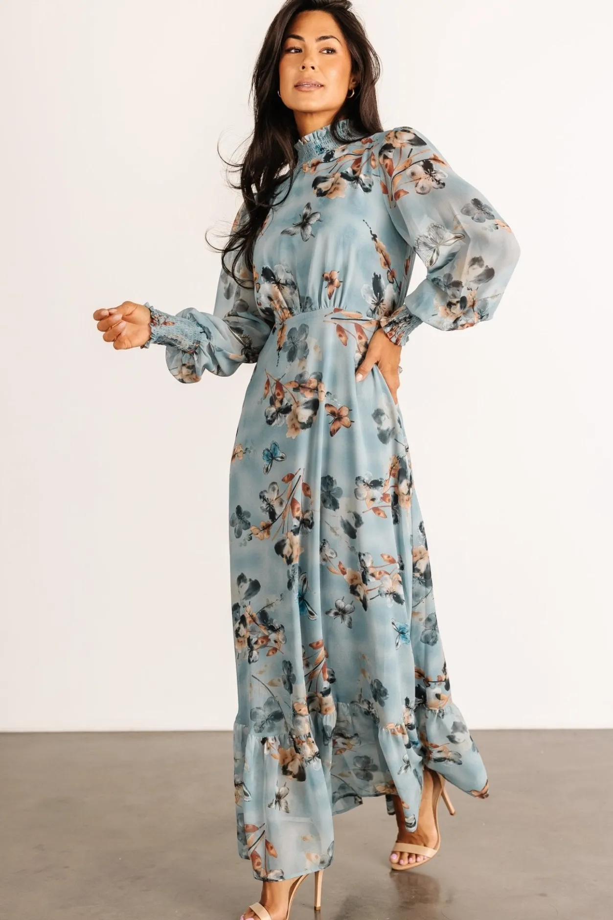 Best Baltic Born Luciana Maxi Dress | Cyan Blue Floral CyanBlueFloral