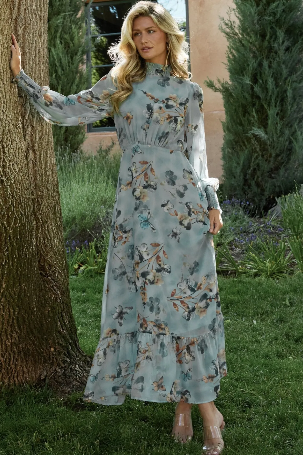 Best Baltic Born Luciana Maxi Dress | Cyan Blue Floral CyanBlueFloral