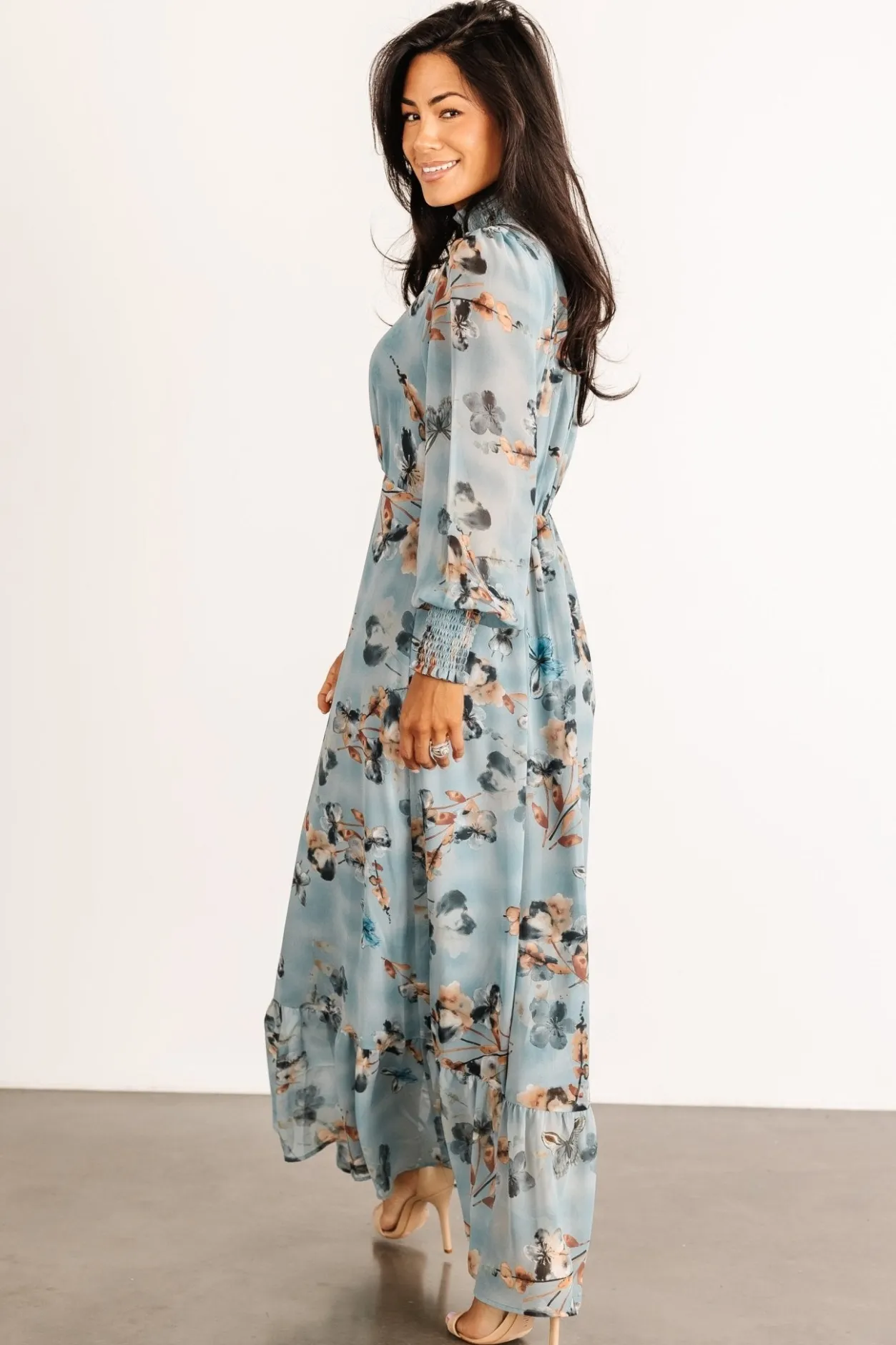 Best Baltic Born Luciana Maxi Dress | Cyan Blue Floral CyanBlueFloral
