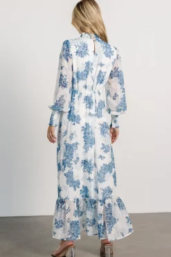 Online Baltic Born Luciana Maxi Dress | Off White + Blue OffWhite+Blue