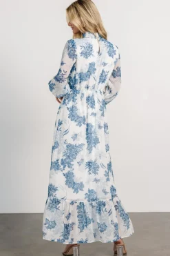 Online Baltic Born Luciana Maxi Dress | Off White + Blue OffWhite+Blue