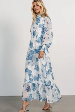 Online Baltic Born Luciana Maxi Dress | Off White + Blue OffWhite+Blue
