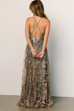 Best Baltic Born Lucienne Shimmer Maxi Gown | Eucalyptus + Rose Eucalyptus+Rose