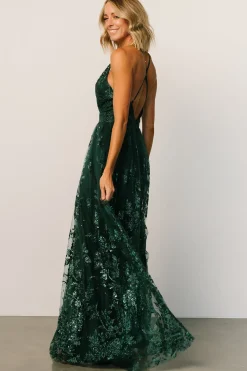 Hot Baltic Born Lucienne Shimmer Maxi Gown | Emerald