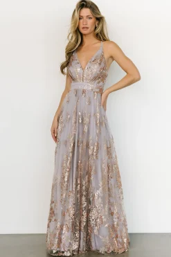 Fashion Baltic Born Lucienne Shimmer Maxi Gown | Dusty Lilac + Rose DustyLilac+Rose