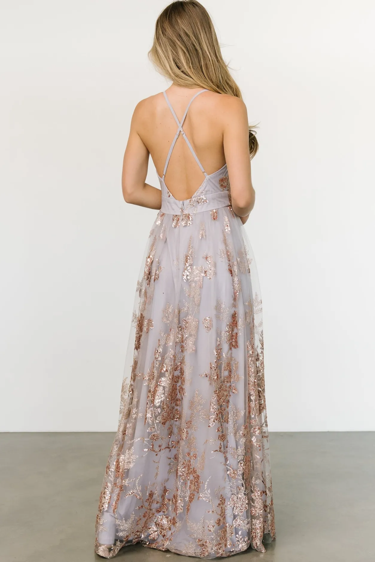 Fashion Baltic Born Lucienne Shimmer Maxi Gown | Dusty Lilac + Rose DustyLilac+Rose