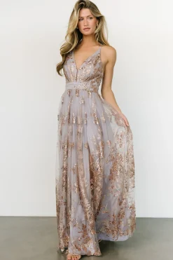 Fashion Baltic Born Lucienne Shimmer Maxi Gown | Dusty Lilac + Rose DustyLilac+Rose