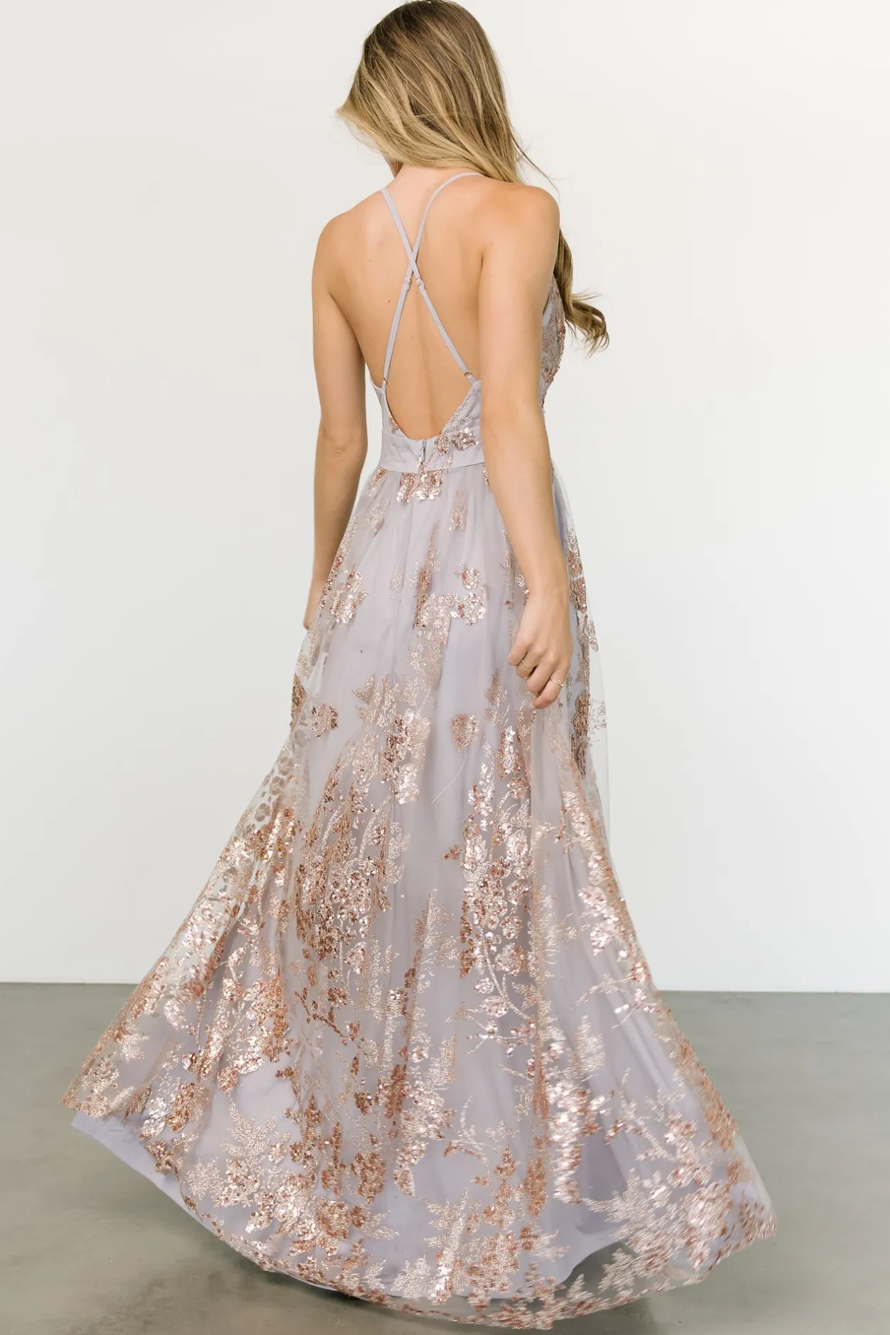 Fashion Baltic Born Lucienne Shimmer Maxi Gown | Dusty Lilac + Rose DustyLilac+Rose