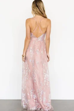 Discount Baltic Born Lucienne Shimmer Maxi Gown | Blushing Rose BlushingRose