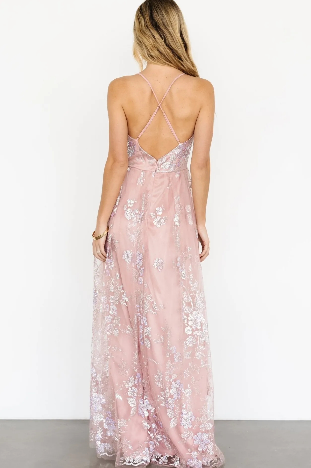 Discount Baltic Born Lucienne Shimmer Maxi Gown | Blushing Rose BlushingRose