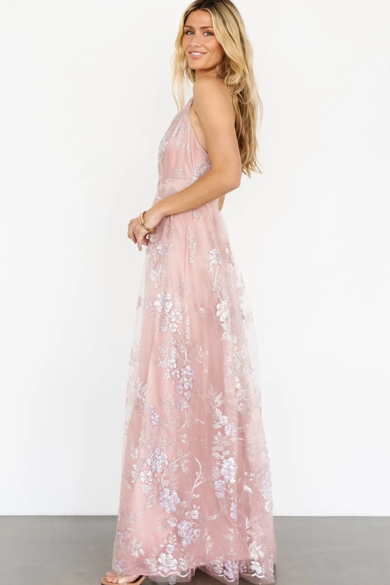 Discount Baltic Born Lucienne Shimmer Maxi Gown | Blushing Rose BlushingRose