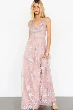 Discount Baltic Born Lucienne Shimmer Maxi Gown | Blushing Rose BlushingRose