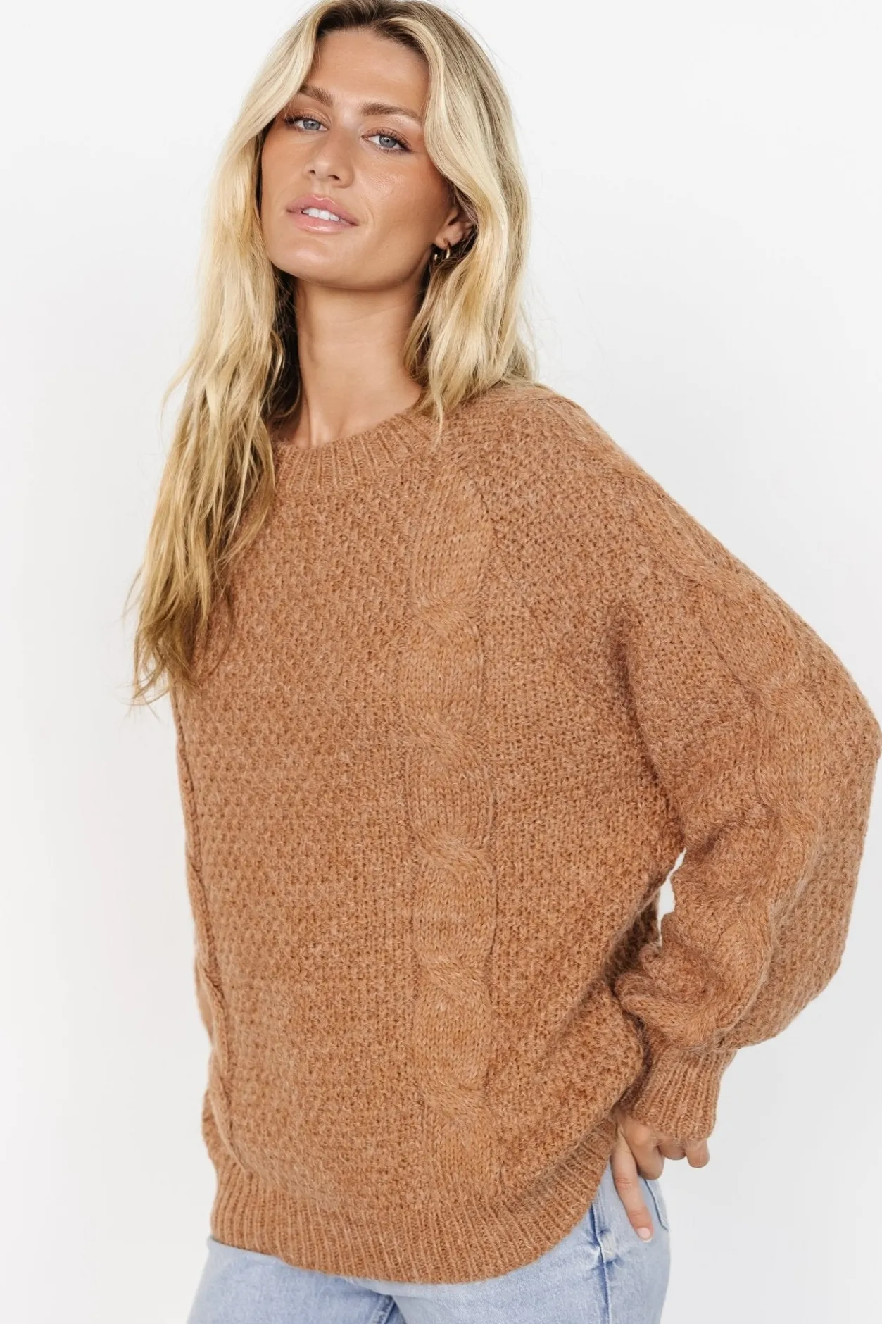 Online Baltic Born Lukas Cable Knit Sweater | Camel