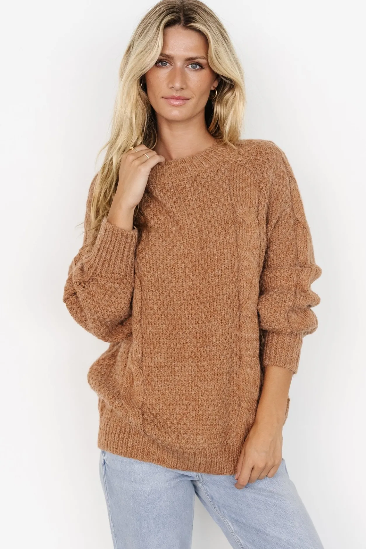 Online Baltic Born Lukas Cable Knit Sweater | Camel