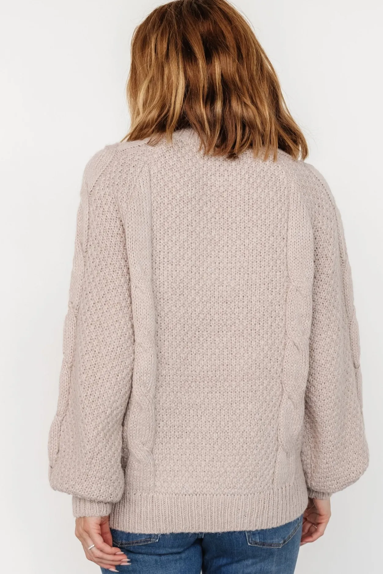 Discount Baltic Born Lukas Cable Knit Sweater | Natural