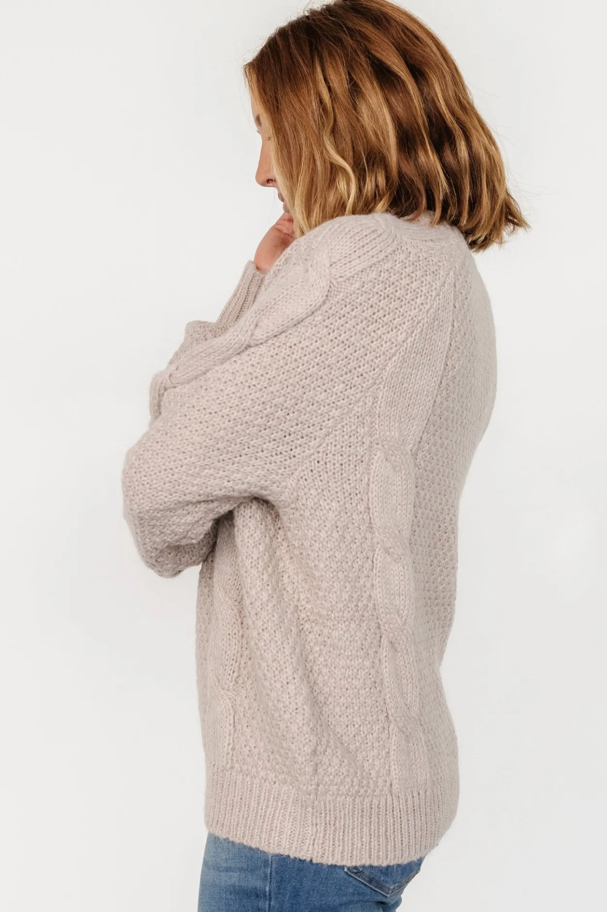 Discount Baltic Born Lukas Cable Knit Sweater | Natural