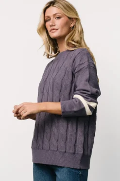 New Baltic Born Lund Cable Knit Sweater | Vintage Purple VintagePurple