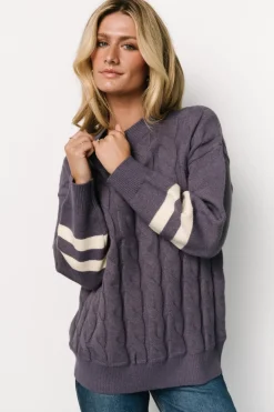 New Baltic Born Lund Cable Knit Sweater | Vintage Purple VintagePurple