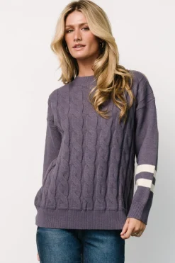 New Baltic Born Lund Cable Knit Sweater | Vintage Purple VintagePurple