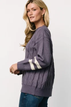 New Baltic Born Lund Cable Knit Sweater | Vintage Purple VintagePurple