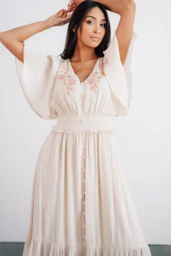 Clearance Baltic Born Luz Embroidered Maxi Dress | Natural
