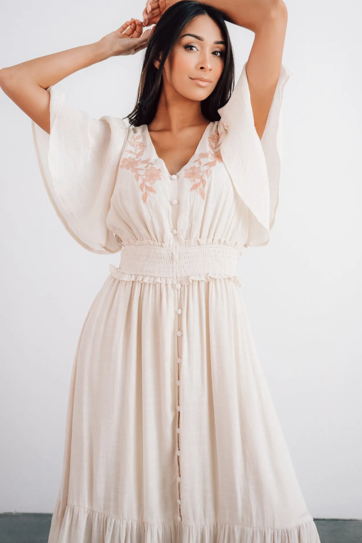 Clearance Baltic Born Luz Embroidered Maxi Dress | Natural