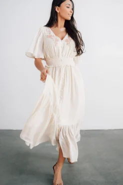 Clearance Baltic Born Luz Embroidered Maxi Dress | Natural
